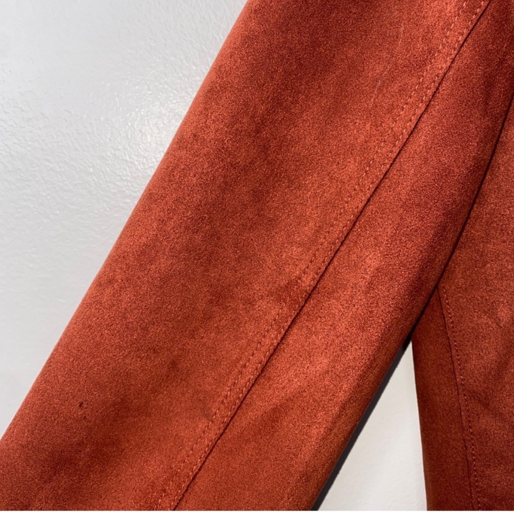 Philosophy Faux Suede Rust Orange Motocross Bikercore Rocker Jacket Sz L - Picture 10 of 10